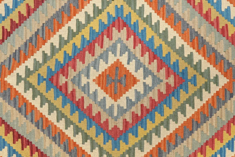 Kelim Gashgai · Handgewebt – Bunt, 241x176 cm