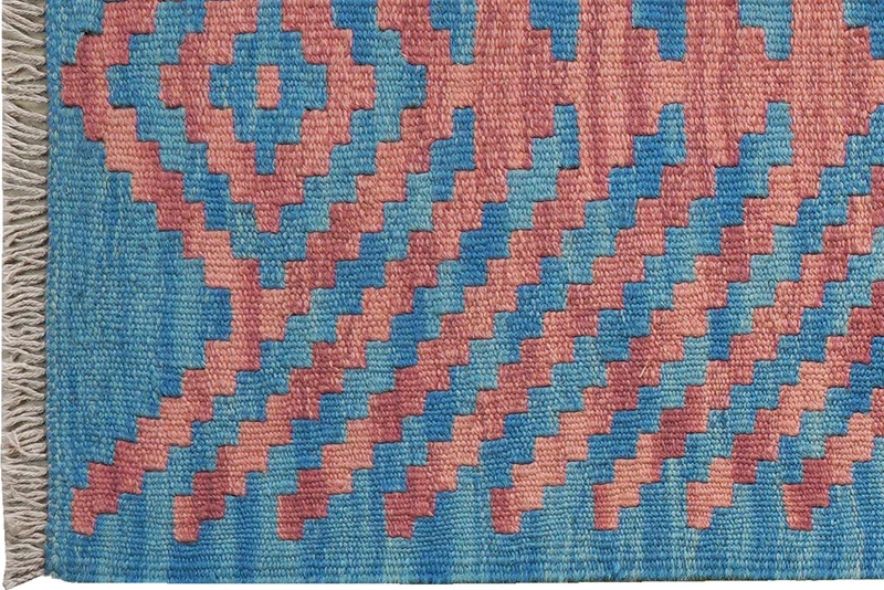 Kelim Gashgai · Handgewebt – Blau, 194x58 cm