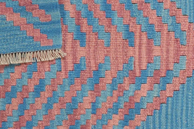 Kelim Gashgai · Handgewebt – Blau, 194x58 cm