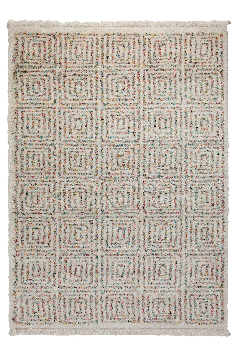 Teppich 160x230 Wohnzimmer Creme Bunt
