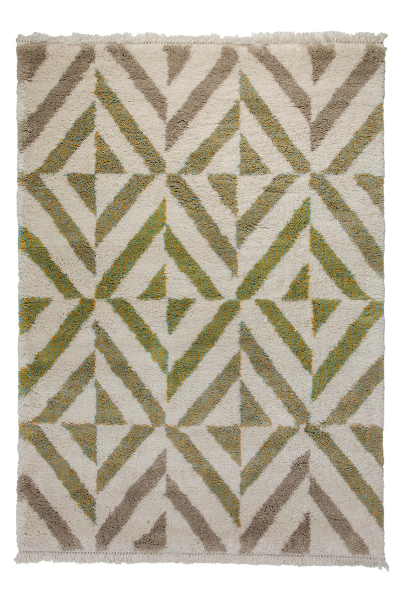 Teppich 160x230 Wohnzimmer Creme Beige Muster
