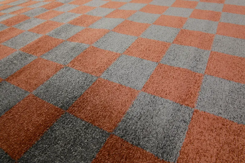 Teppich 160x230 Wohnzimmer Kariert Anthrazit Rotbraun