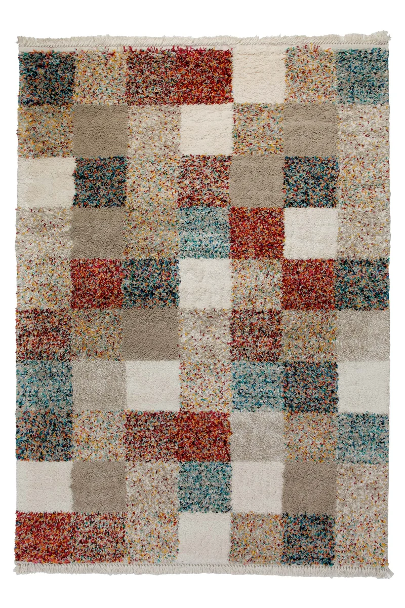 Teppich 160x230 Wohnzimmer Beige Rechteck Farbig