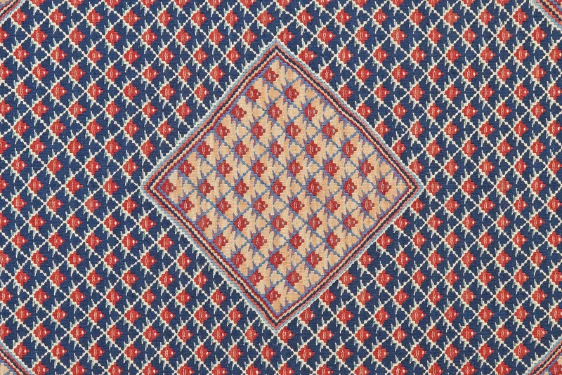 Kelim Senneh · Handgewebt – Blau, 198x151 cm