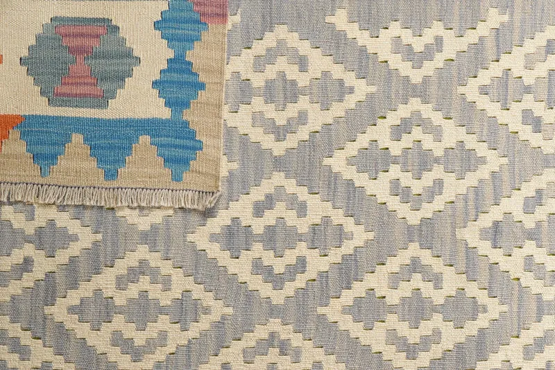 Kelim Gashgai · Handgewebt – Grau, 238x168 cm