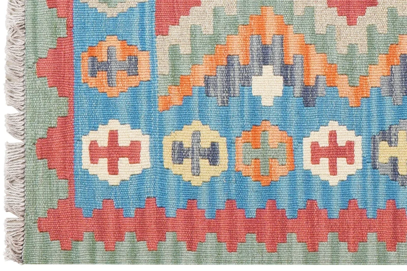 Kelim Gashgai · Handgewebt – Blau, 121x78 cm