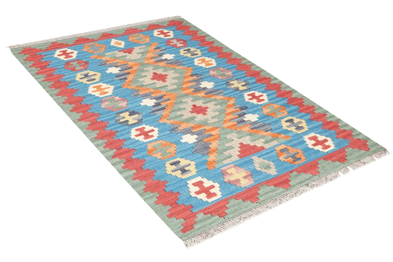 Kelim Gashgai · Handgewebt – Blau, 121x78 cm