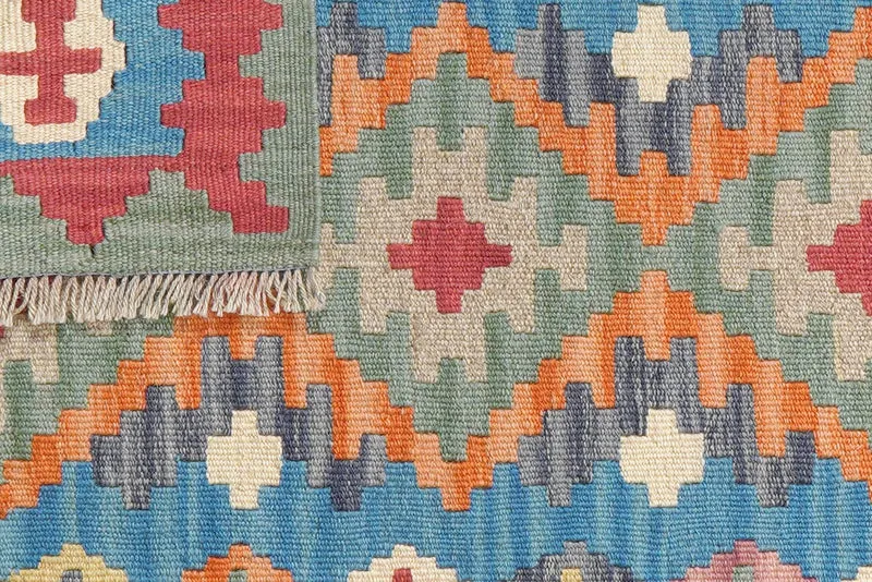 Kelim Gashgai · Handgewebt – Blau, 121x78 cm