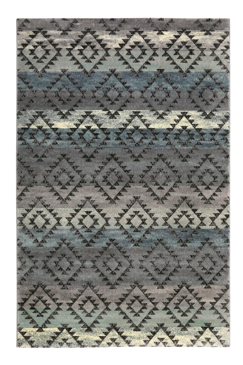 160x230 Teppich Wohnzimmer Farbverlauf Streifen Raute