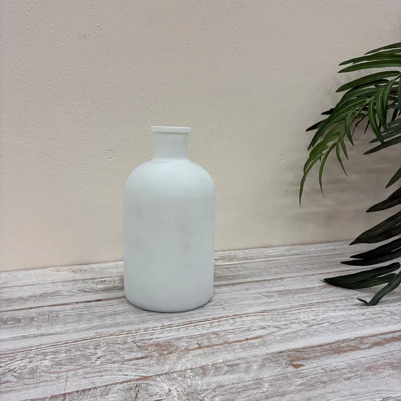 Countryfield Vase Weiß Matt Glas 27cm Dekoflasche