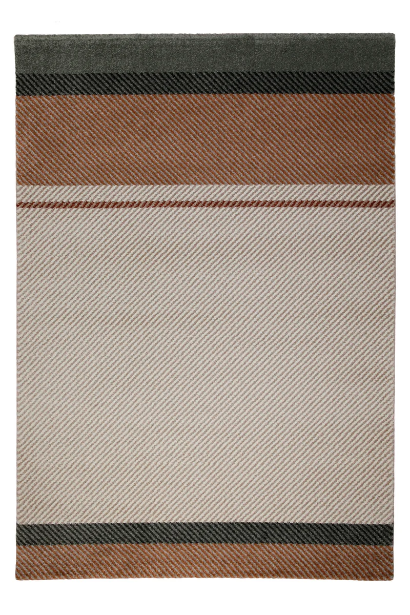 160x230 Teppich Wohnzimmer Beige Gestreift