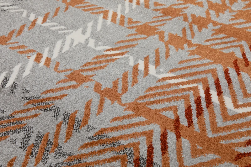 160x230 Teppich Wohnzimmer Grau Braun Muster