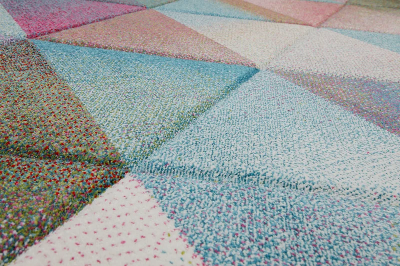 160x230 Teppich Wohnzimmer Dreiecke Bunt