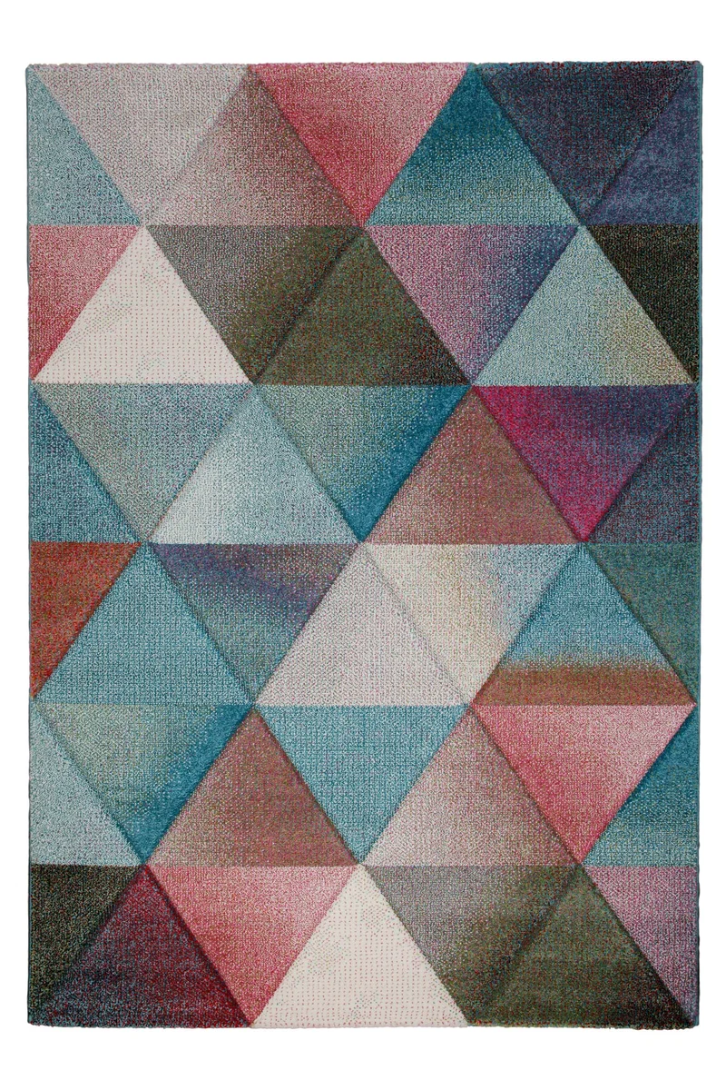 160x230 Teppich Wohnzimmer Dreiecke Bunt