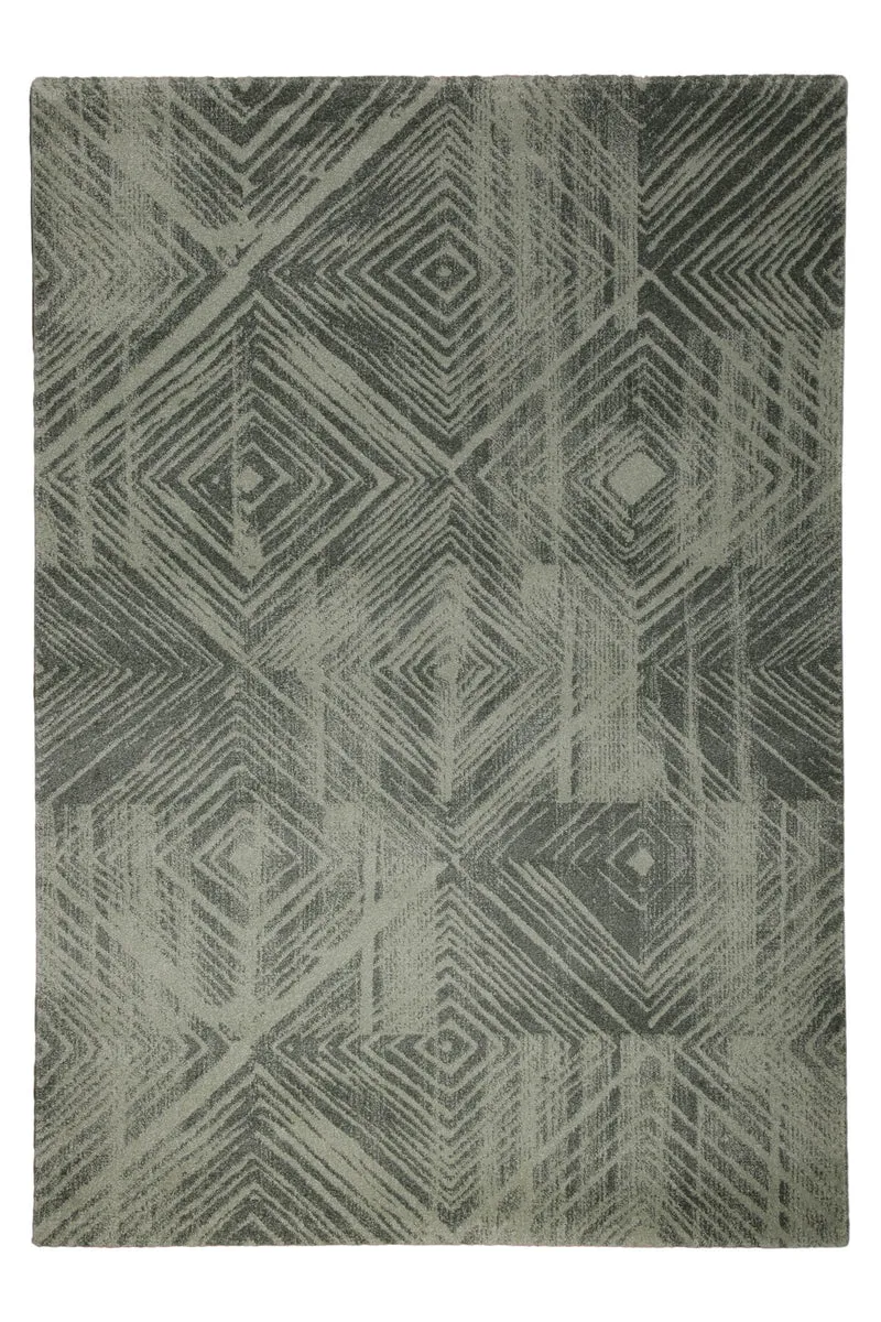 160x230 Teppich Wohnzimmer Grün Raute