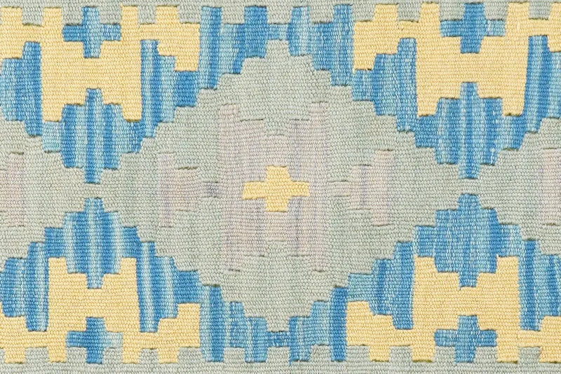 Kelim Gashgai · Handgewebt – Blau, 246x61 cm