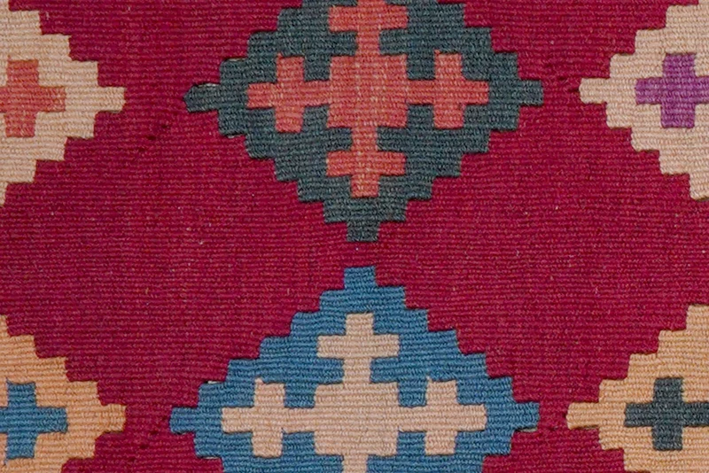 Kelim Gashgai · Handgewebt – Rot, 87x63 cm