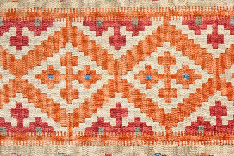 Kelim Gashgai · Handgewebt – Orange, 140x85 cm