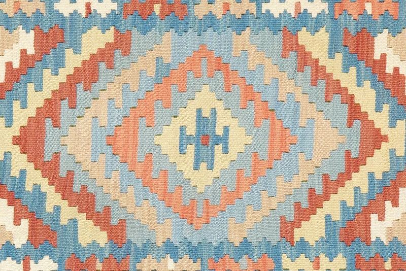 Kelim Gashgai · Handgewebt – Blau, 194x88 cm