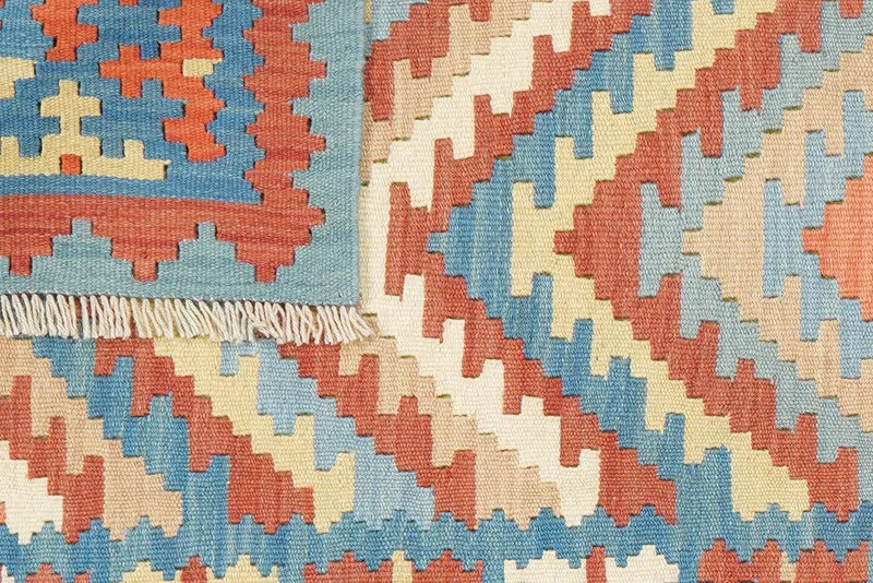 Kelim Gashgai · Handgewebt – Blau, 194x88 cm