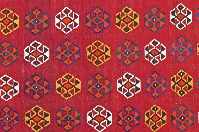 Kelim Gashgai Old · Handgewebt – Rot, 245x166 cm