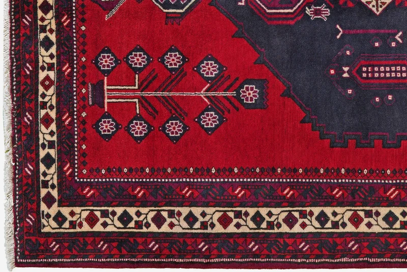 Afshar · Handgeknüpft – Rot, 212x156 cm