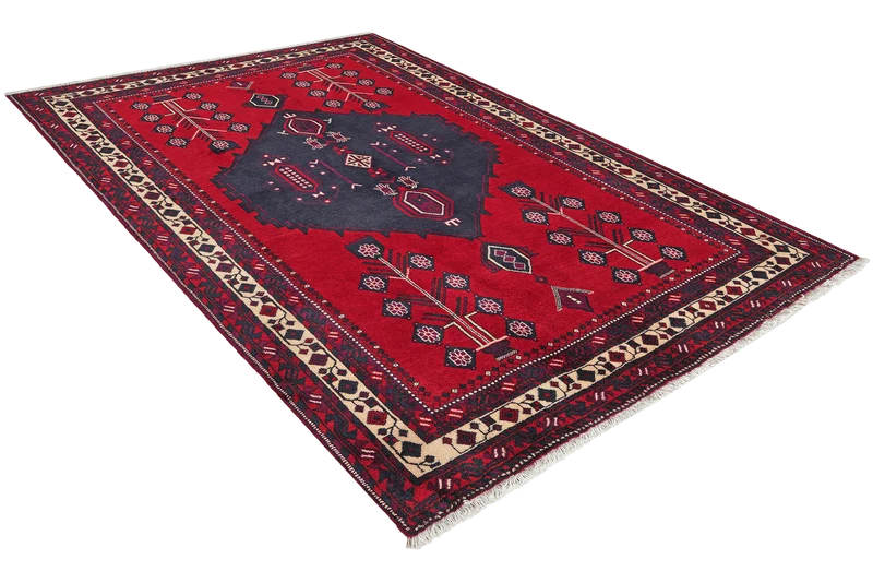 Afshar · Handgeknüpft – Rot, 212x156 cm