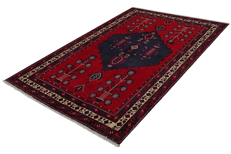 Afshar · Handgeknüpft – Rot, 212x156 cm