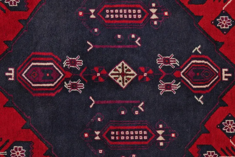 Afshar · Handgeknüpft – Rot, 212x156 cm