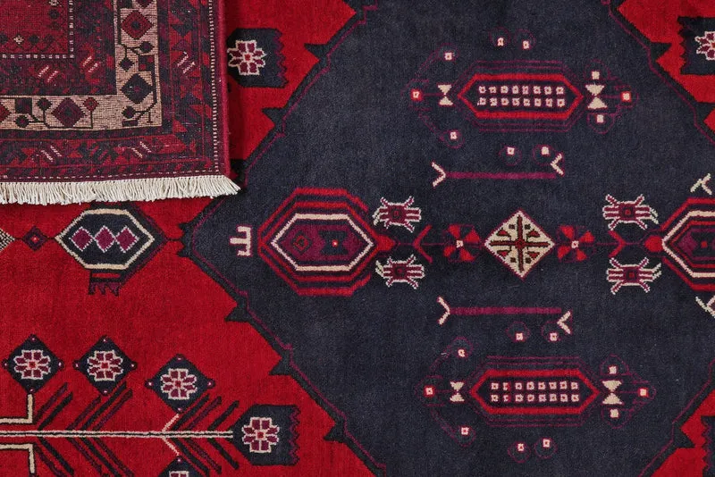 Afshar · Handgeknüpft – Rot, 212x156 cm