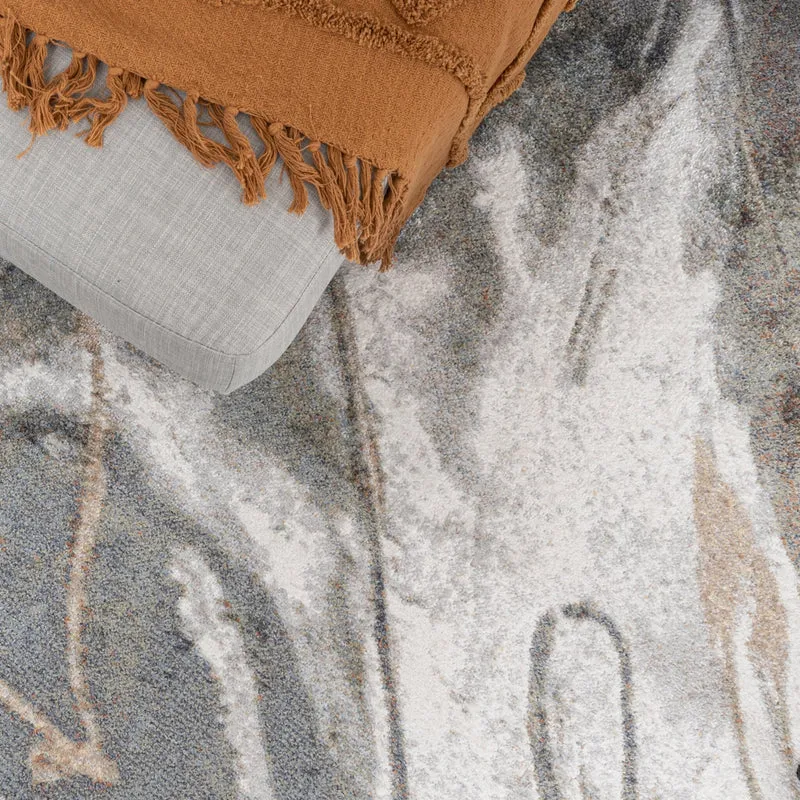 Waschbarer Teppich Rund - Misha Lines Creme Braun