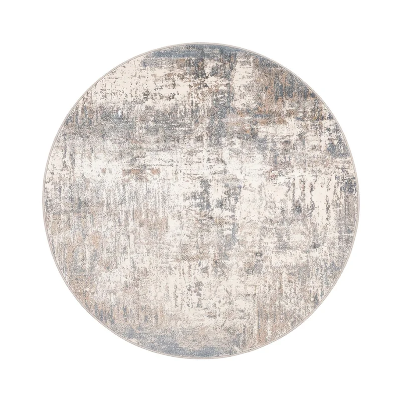 Waschbarer Teppich Rund - Misha Grunge Creme Grau