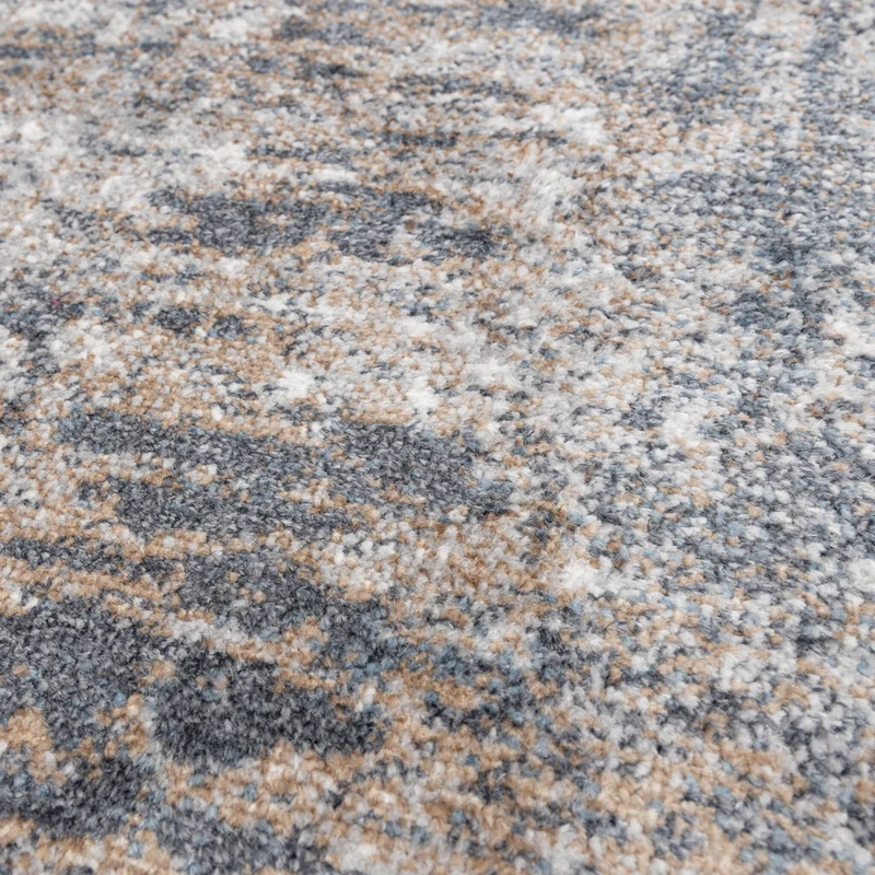 Waschbarer Teppich Rund - Misha Grunge Creme Grau