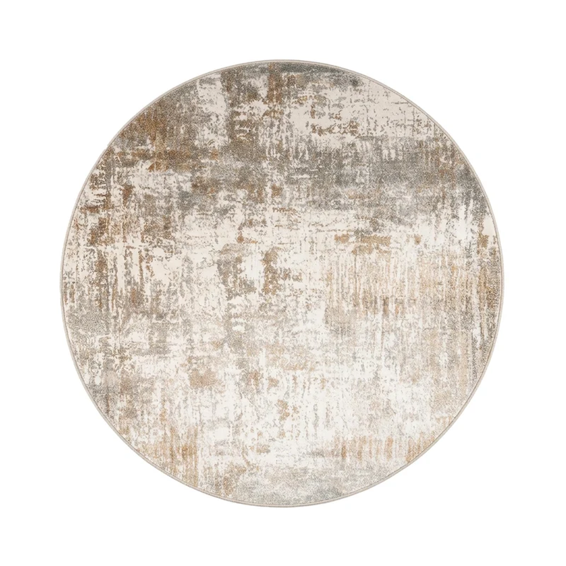 Waschbarer Teppich Rund - Misha Grunge Creme Braun