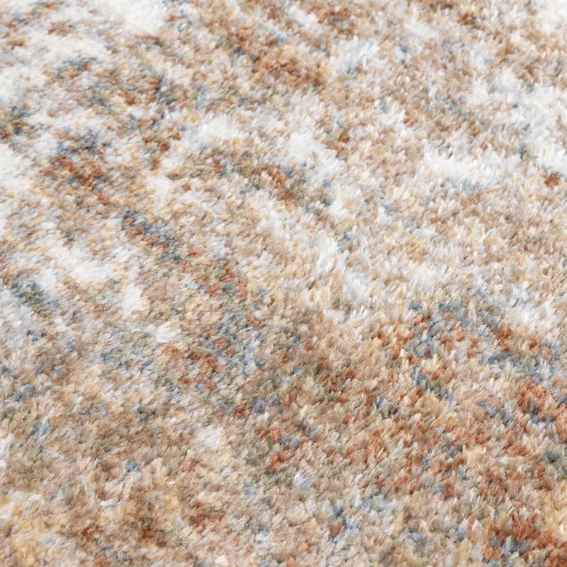 Waschbarer Teppich Rund - Misha Grunge Creme Braun