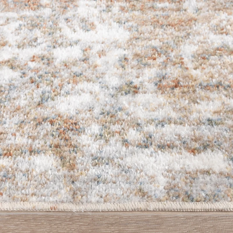 Waschbarer Teppich Rund - Misha Grunge Creme Braun