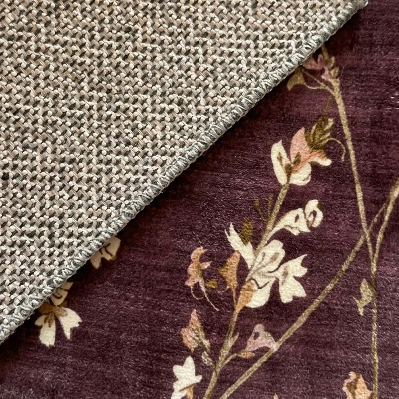 Waschbarer Teppich Rund - Misty Floral Braun