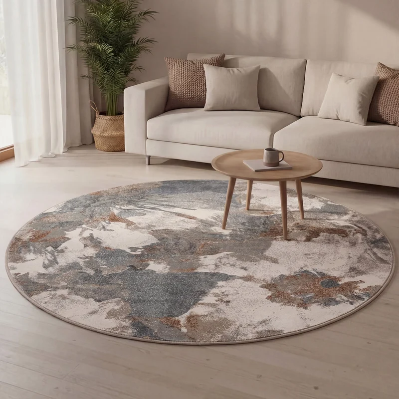 Waschbarer Teppich Rund - Misha Flow Bunt
