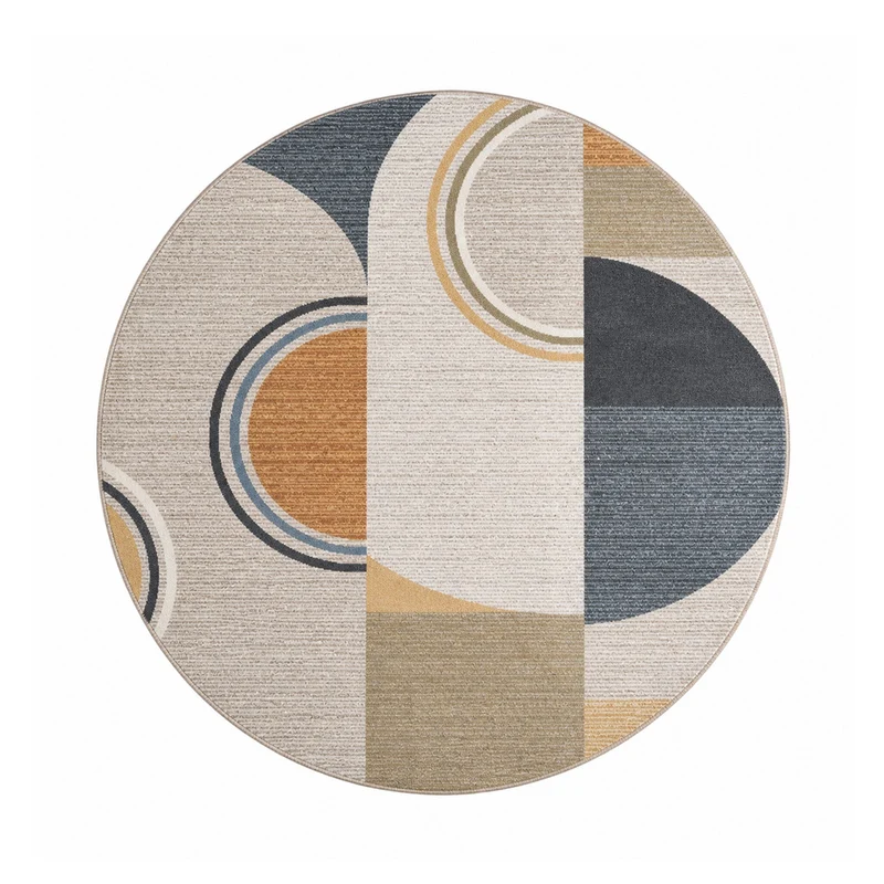 Waschbarer Teppich Rund - Misha Blocks Bunt