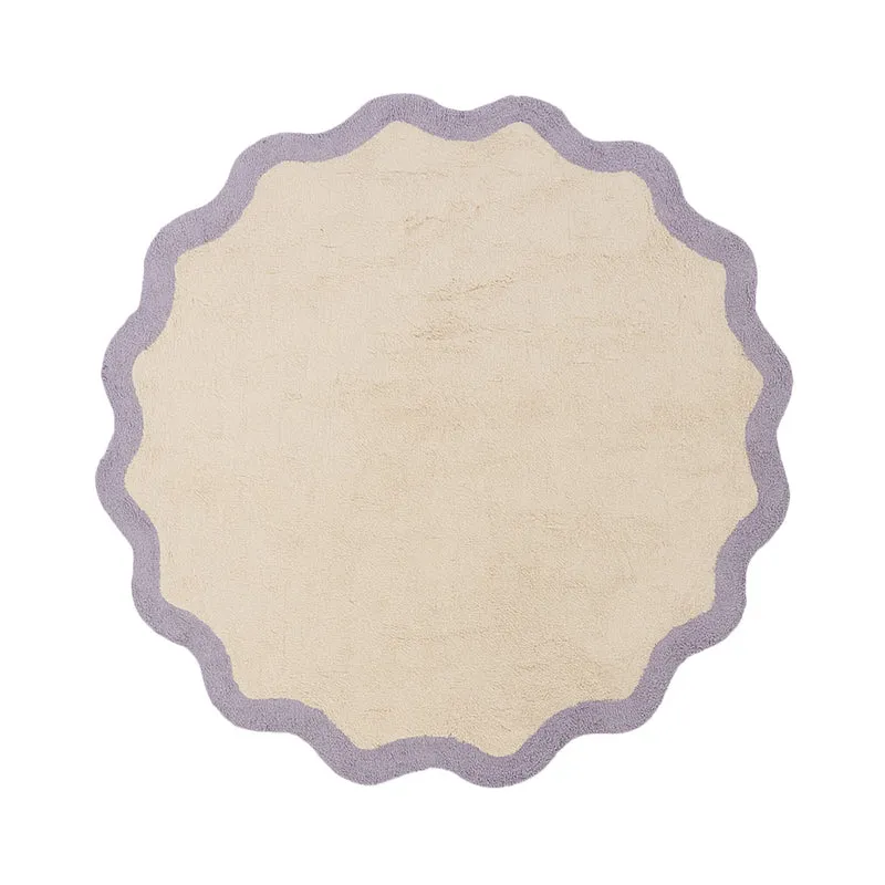 Waschbarer Teppich Rund - Hazy Lila Creme