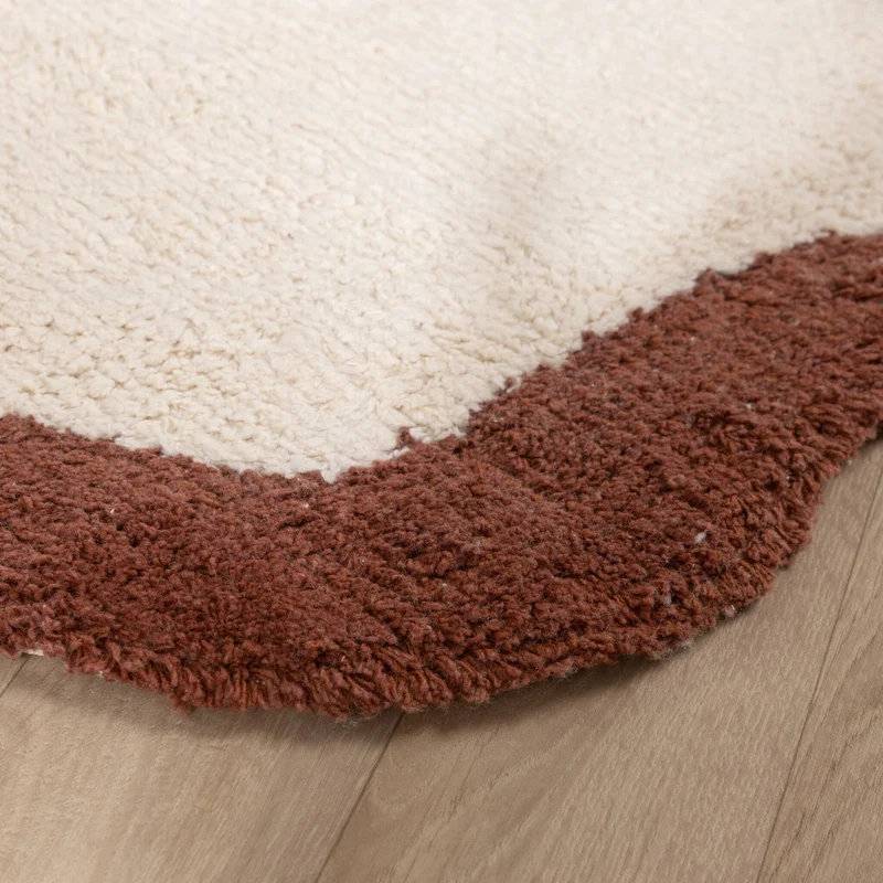 Waschbarer Teppich Rund - Hazy Braun Creme