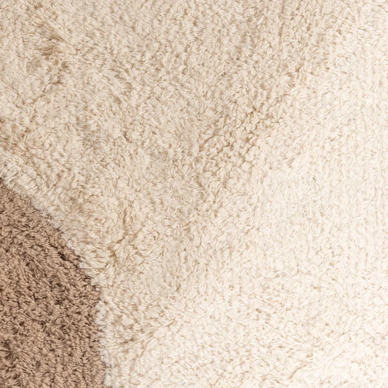Waschbarer Teppich Rund - Hazy Beige Creme