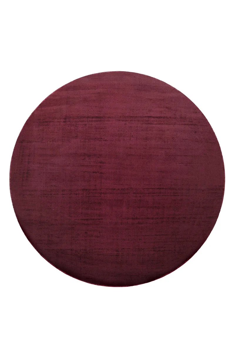 Teppich Rund Bordeaux Rot Kurzflor "Miramonti" Homie Living