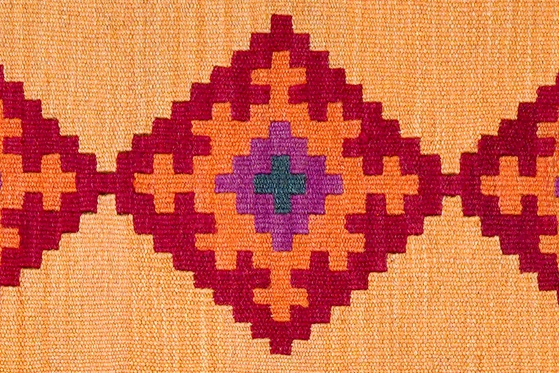 Kelim Gashgai · Handgewebt – Orange, 125x85 cm