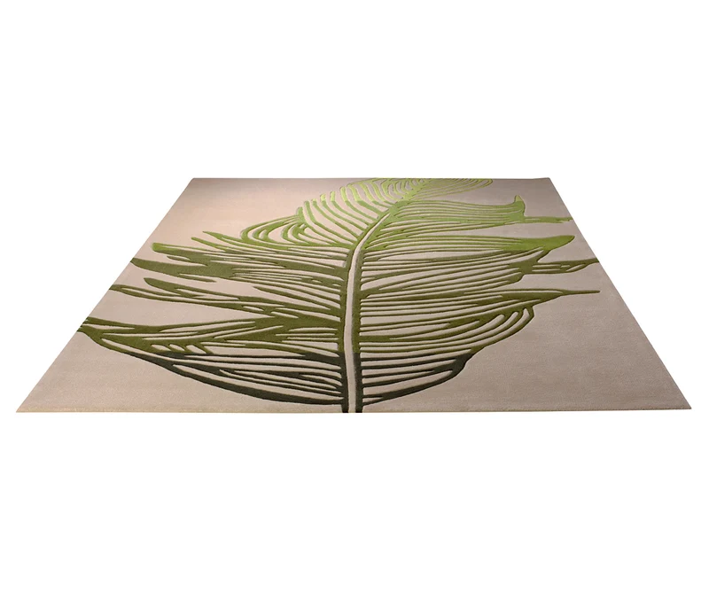 Esprit Teppich 140x200 Beige Feder Grüntöne