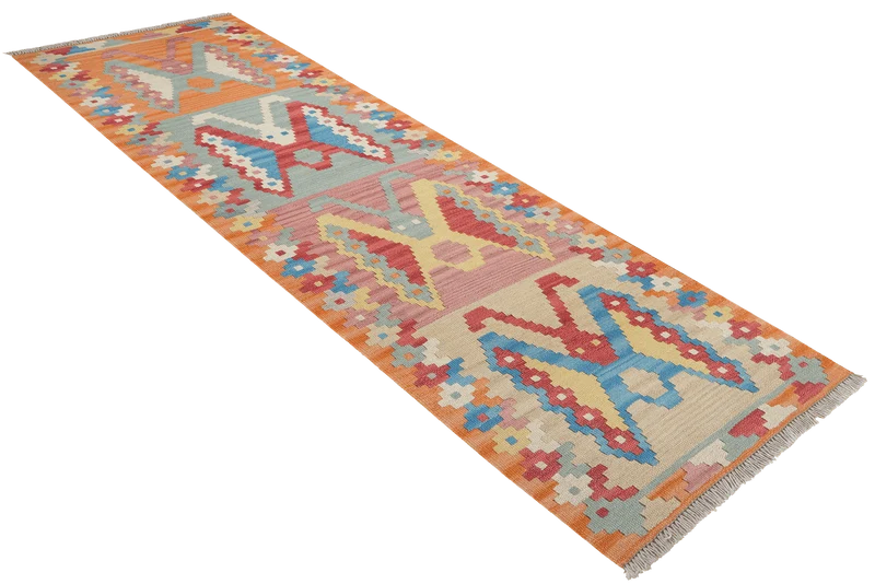 Kelim Gashgai · Handgewebt – Bunt, 197x60 cm