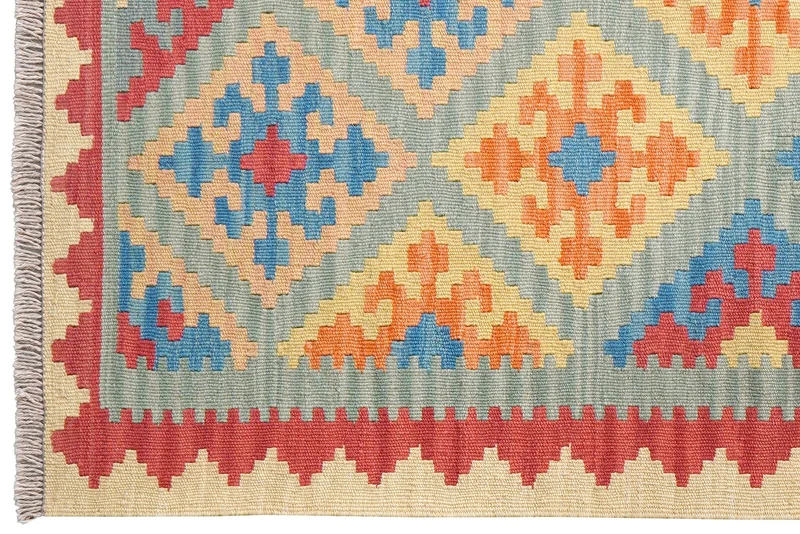 Kelim Gashgai · Handgewebt – Grün, 147x106 cm