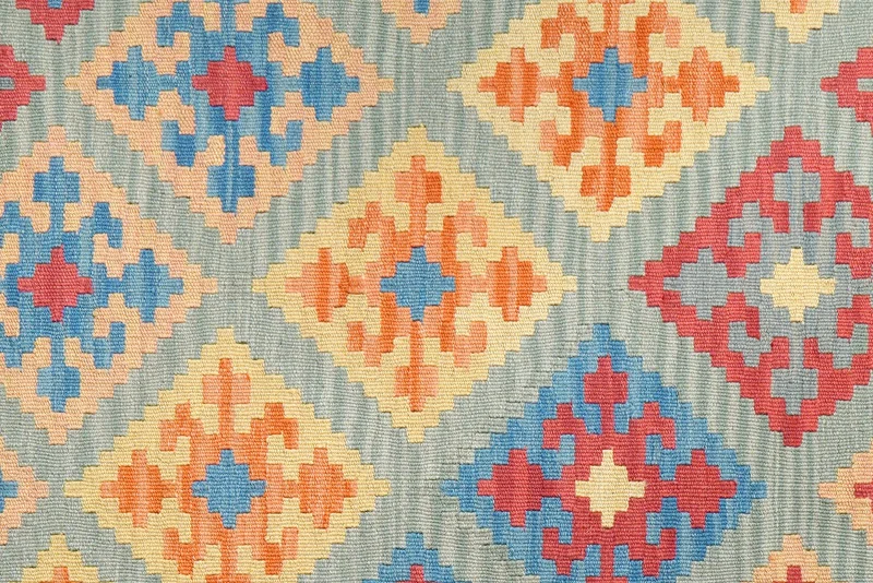 Kelim Gashgai · Handgewebt – Grün, 147x106 cm