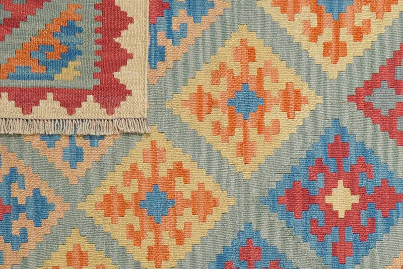 Kelim Gashgai · Handgewebt – Grün, 147x106 cm