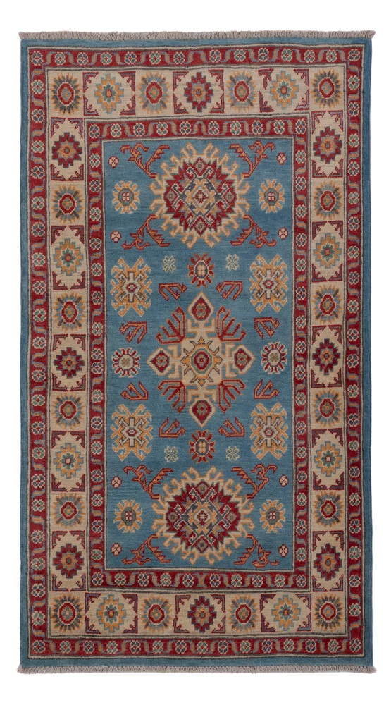 Kazak Teppich 88x158cm - Orientteppich - blau